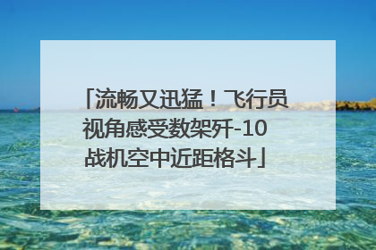 流畅又迅猛！飞行员视角感受数架歼-10战机空中近距格斗
