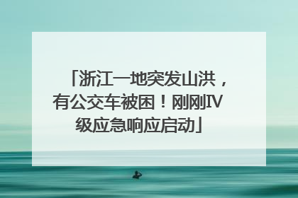浙江一地突发山洪，有公交车被困！刚刚Ⅳ级应急响应启动