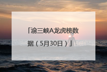 渝三峡A龙虎榜数据（5月30日）