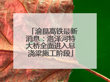 渝昆高铁最新消息：洛泽河特大桥全面进入悬浇梁施工阶段