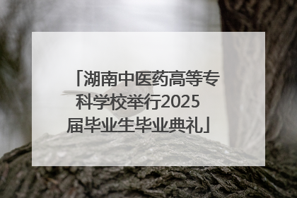 湖南中医药高等专科学校举行2025届毕业生毕业典礼