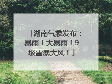 湖南气象发布：暴雨！大暴雨！9级雷暴大风！