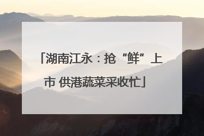 湖南江永：抢“鲜”上市 供港蔬菜采收忙