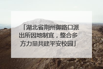 湖北省荆州御路口派出所因地制宜，整合多方力量共建平安校园