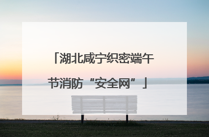 湖北咸宁织密端午节消防“安全网”
