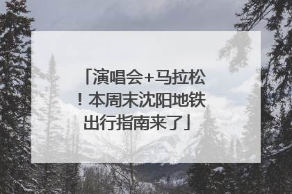 演唱会+马拉松！本周末沈阳地铁出行指南来了