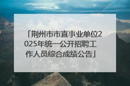 荆州市市直事业单位2025年统一公开招聘工作人员综合成绩公告