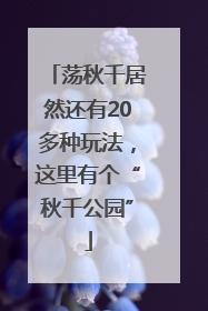 荡秋千居然还有20多种玩法，这里有个“秋千公园”