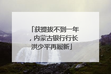 获提拔不到一年，内蒙古银行行长洪少平再履新