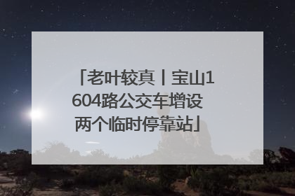 老叶较真丨宝山1604路公交车增设两个临时停靠站