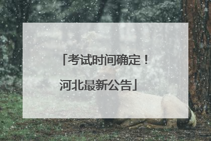 考试时间确定！河北最新公告
