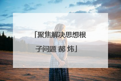 聚焦解决思想根子问题 郝 炜