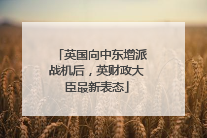 英国向中东增派战机后，英财政大臣最新表态