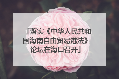 落实《中华人民共和国海南自由贸易港法》论坛在海口召开
