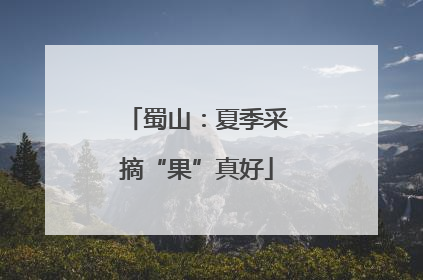 蜀山：夏季采摘“果”真好