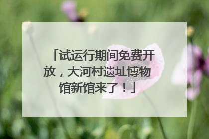 试运行期间免费开放，大河村遗址博物馆新馆来了！
