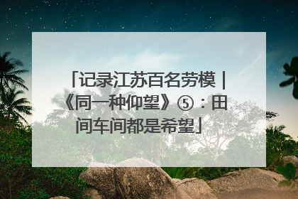 记录江苏百名劳模｜《同一种仰望》⑤：田间车间都是希望