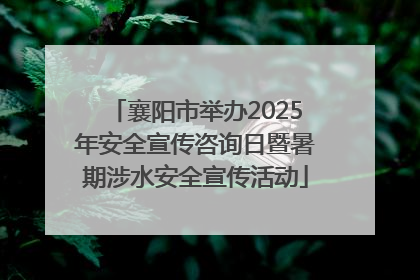 襄阳市举办2025年安全宣传咨询日暨暑期涉水安全宣传活动