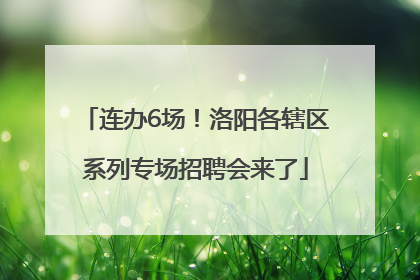 连办6场！洛阳各辖区系列专场招聘会来了