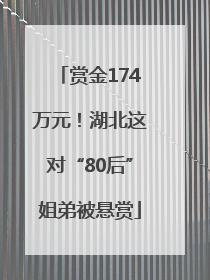赏金174万元！湖北这对“80后”姐弟被悬赏