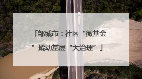 邹城市：社区“微基金”撬动基层“大治理”
