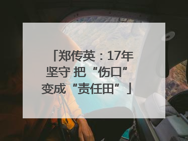 郑传英：17年坚守 把“伤口”变成“责任田”