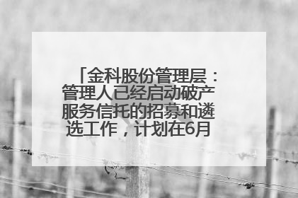 金科股份管理层：管理人已经启动破产服务信托的招募和遴选工作，计划在6月初召开评审会
