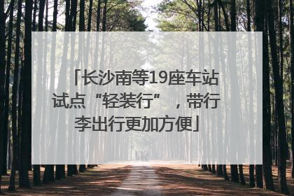 长沙南等19座车站试点“轻装行”，带行李出行更加方便