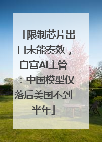 限制芯片出口未能奏效，白宫AI主管：中国模型仅落后美国不到半年