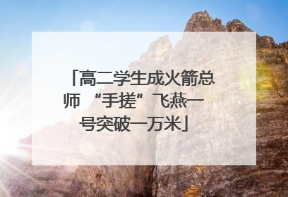 高二学生成火箭总师 “手搓”飞燕一号突破一万米