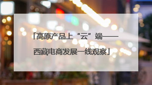 高原产品上“云”端——西藏电商发展一线观察