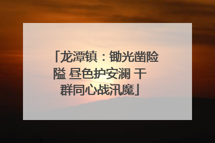 龙潭镇：锄光凿险隘 昼色护安澜 干群同心战汛魔