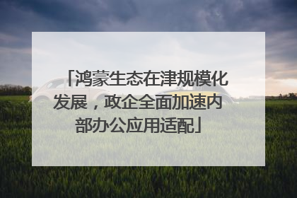 鸿蒙生态在津规模化发展，政企全面加速内部办公应用适配