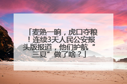 麦熟一晌，虎口夺粮！连续3天人民公安报头版报道，他们护航“三夏”做了啥？