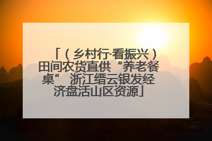 （乡村行·看振兴）田间农货直供“养老餐桌” 浙江缙云银发经济盘活山区资源