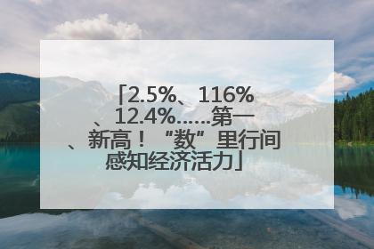 2.5%、116%、12.4%……第一、新高！“数”里行间感知经济活力