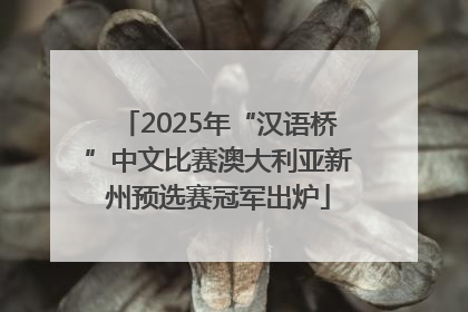 2025年“汉语桥”中文比赛澳大利亚新州预选赛冠军出炉