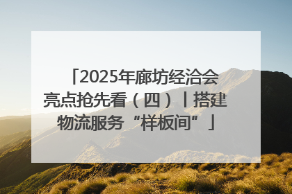 2025年廊坊经洽会亮点抢先看（四）丨搭建物流服务“样板间”