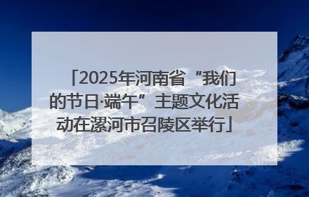 2025年河南省“我们的节日·端午”主题文化活动在漯河市召陵区举行
