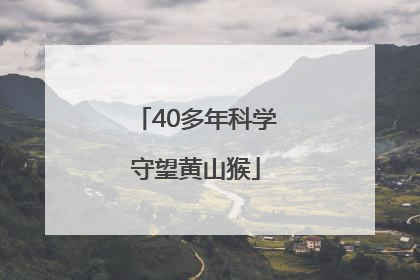 40多年科学守望黄山猴