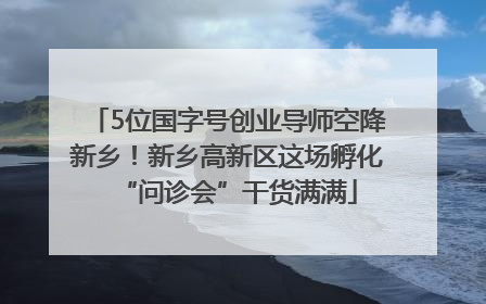 5位国字号创业导师空降新乡！新乡高新区这场孵化“问诊会”干货满满